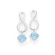 Silver Natural Blue Topaz Infinity Drop Earrings