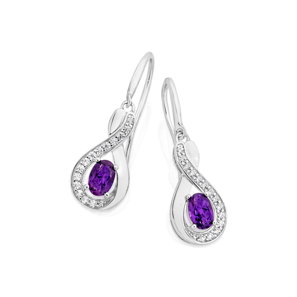 Natural Amethyst Bullet & Brass Huggie Hoop Earrings, Hypoallergenic,  Dangle Earring, Set Of Earrings, Purple Crystal Gemstone Earrings