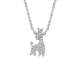 Silver Pave CZ Giraffe Pendant