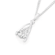 Silver Pear Cubic Zirconia In Open Cage Pendant