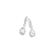 Silver Pear CZ Cluster Hook Drop Earrings