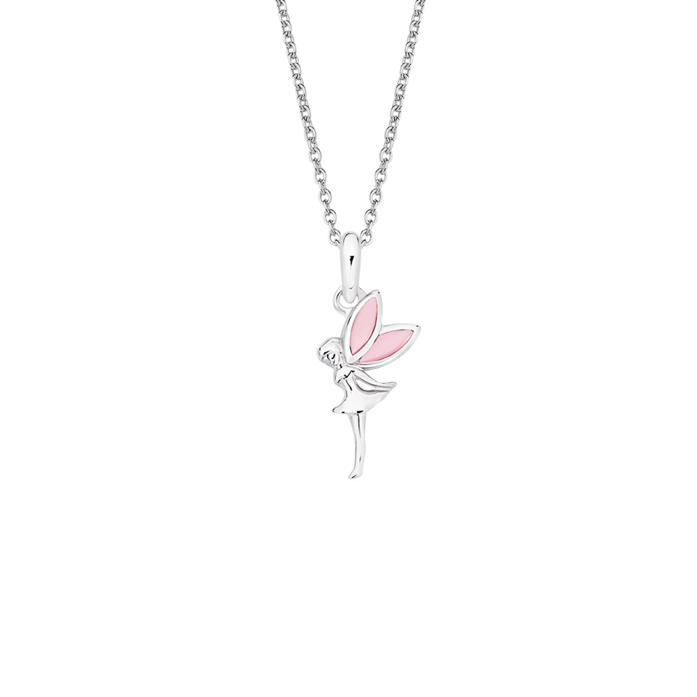 Silver Pink Mother Of Pearl Fairy Pendant in Pink Angus Coote