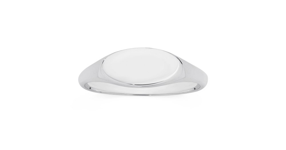 Silver Plain Round Top Signet Ring | Angus & Coote