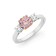 Silver & Rose Gold Plate Blush Pink CZ Ring