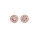 Silver & Rose Gold Plated Blush Pink CZ Bezel Earrings