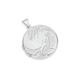 Silver Round Locket With Leaves Pattern