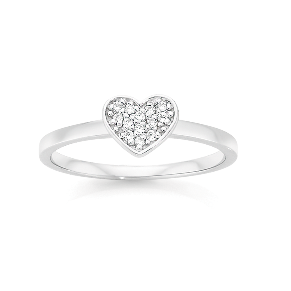 Silver 5mm Cz Twist Band Friendship Ring in White | Angus & Coote