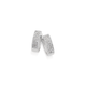 Silver Square Edge Pave CZ Huggie Earrings