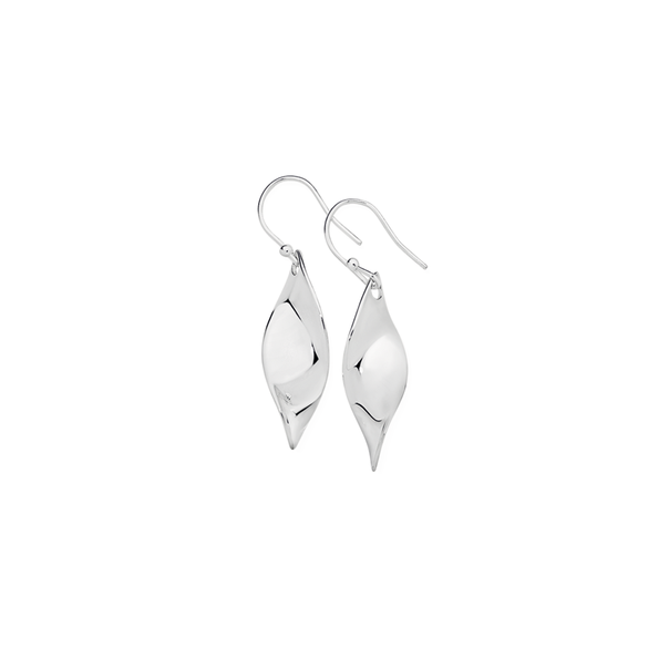 Silver Twist Hook Drop Earrings