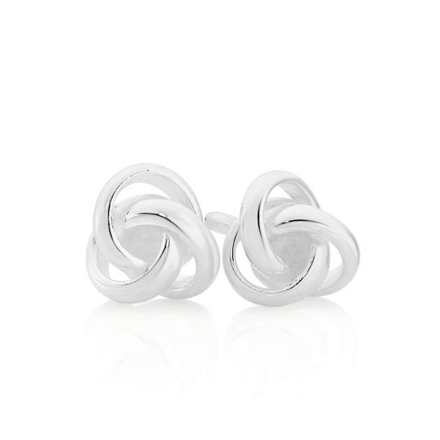 Sterling Silver Knot Stud Earrings Angus Coote - Main Image